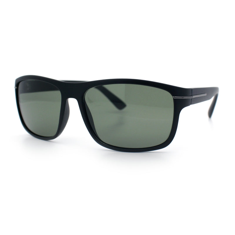 Mens Tempered Glass Lens Wrap Around Plastic Sport Sunglasses