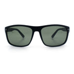 Mens Tempered Glass Lens Wrap Around Plastic Sport Sunglasses