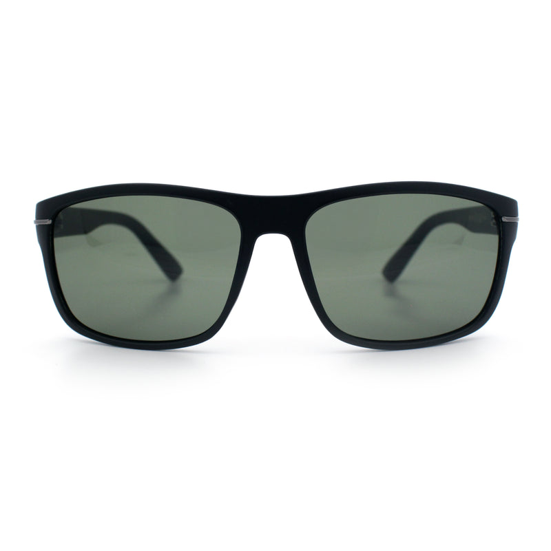 Mens Tempered Glass Lens Wrap Around Plastic Sport Sunglasses