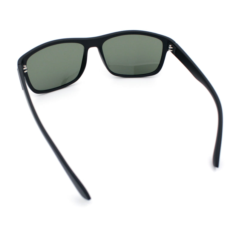 Mens Tempered Glass Lens Wrap Around Plastic Sport Sunglasses