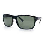 Mens Tempered Glass Lens Wrap Around Plastic Sport Sunglasses