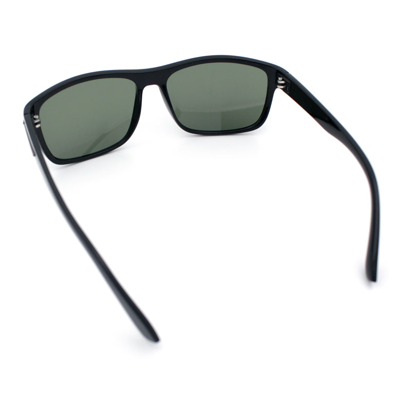 Mens Tempered Glass Lens Wrap Around Plastic Sport Sunglasses