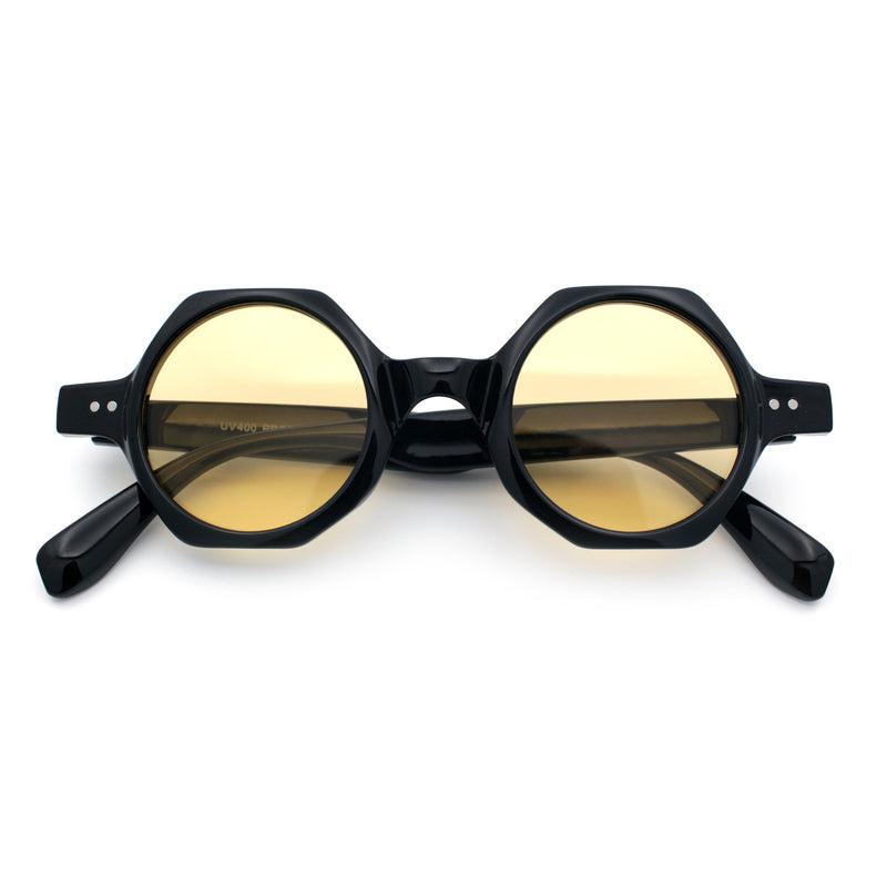 Hipster Round Circle Lens Octagon Plastic Hustler Sunglasses