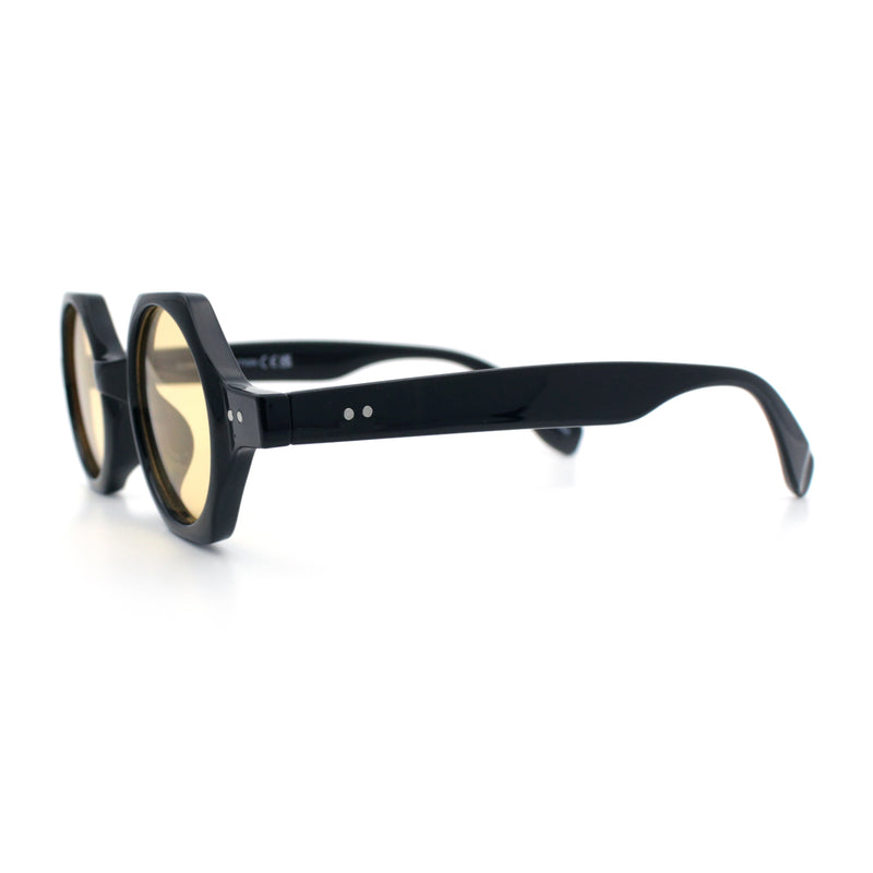 Hipster Round Circle Lens Octagon Plastic Hustler Sunglasses