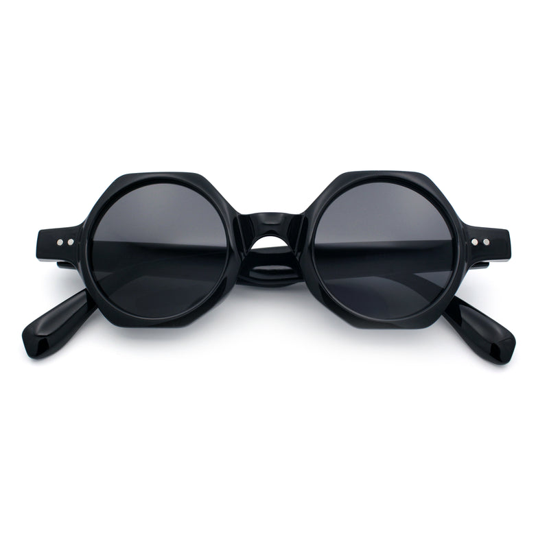 Hipster Round Circle Lens Octagon Plastic Hustler Sunglasses