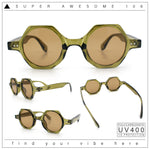 Hipster Round Circle Lens Octagon Plastic Hustler Sunglasses