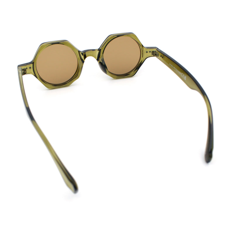 Hipster Round Circle Lens Octagon Plastic Hustler Sunglasses