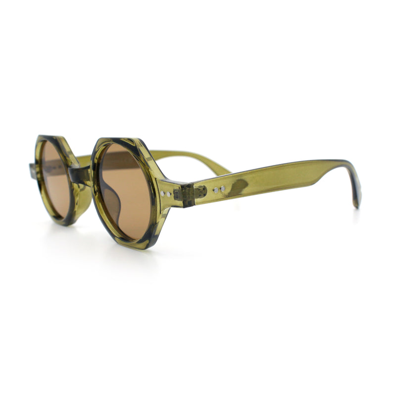 Hipster Round Circle Lens Octagon Plastic Hustler Sunglasses