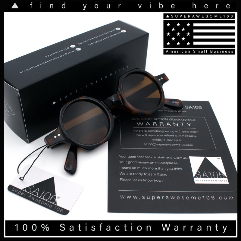 Hipster Round Circle Lens Octagon Plastic Hustler Sunglasses