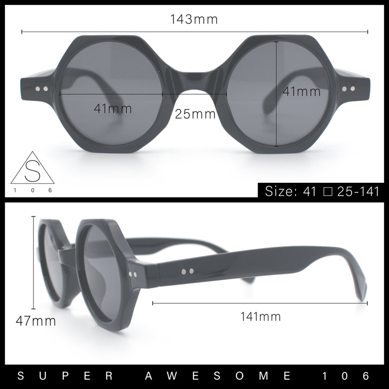 Hipster Round Circle Lens Octagon Plastic Hustler Sunglasses