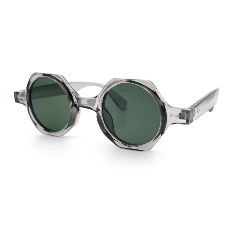 Hipster Round Circle Lens Octagon Plastic Hustler Sunglasses