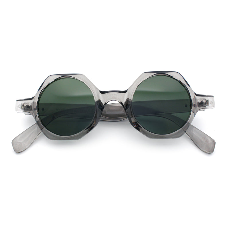 Hipster Round Circle Lens Octagon Plastic Hustler Sunglasses