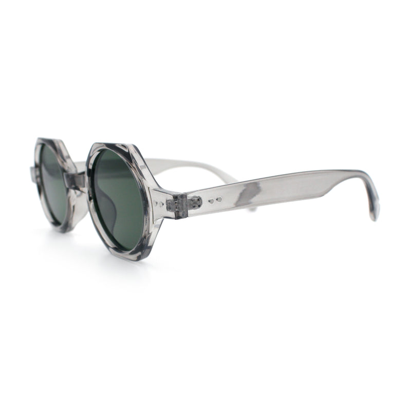 Hipster Round Circle Lens Octagon Plastic Hustler Sunglasses