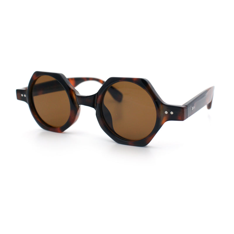 Hipster Round Circle Lens Octagon Plastic Hustler Sunglasses
