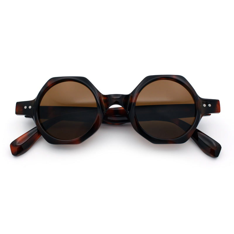 Hipster Round Circle Lens Octagon Plastic Hustler Sunglasses