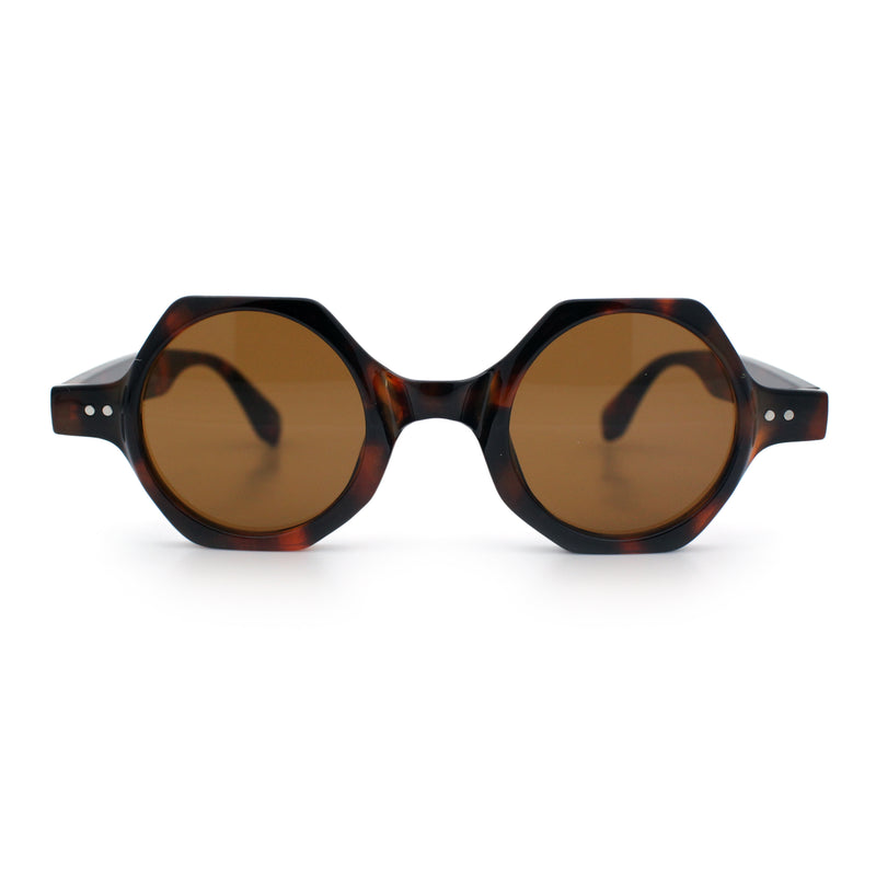 Hipster Round Circle Lens Octagon Plastic Hustler Sunglasses