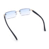 Rimless Luxury Narrow Rectangle Woodbuff Arm Fashion Sunglasses