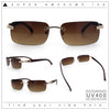 Rimless Luxury Narrow Rectangle Woodbuff Arm Fashion Sunglasses