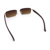 Rimless Luxury Narrow Rectangle Woodbuff Arm Fashion Sunglasses