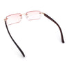 Rimless Luxury Narrow Rectangle Woodbuff Arm Fashion Sunglasses