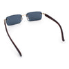 Rimless Luxury Narrow Rectangle Woodbuff Arm Fashion Sunglasses