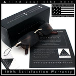 Rimless Luxury Narrow Rectangle Woodbuff Arm Fashion Sunglasses