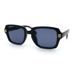 Retro Luxury Keyhole Hipster Horn Rim Plastic Rectangle Sunglasses