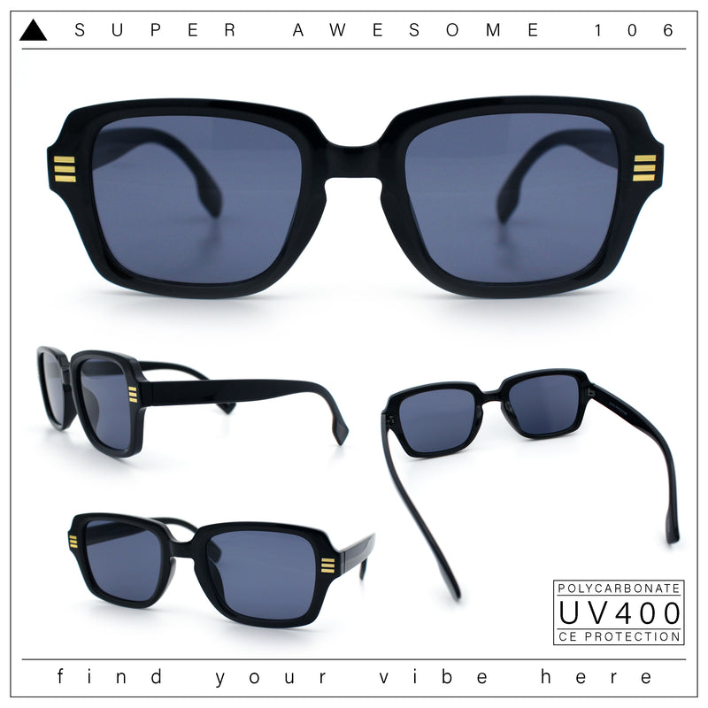 Retro Luxury Keyhole Hipster Horn Rim Plastic Rectangle Sunglasses
