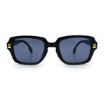 Retro Luxury Keyhole Hipster Horn Rim Plastic Rectangle Sunglasses