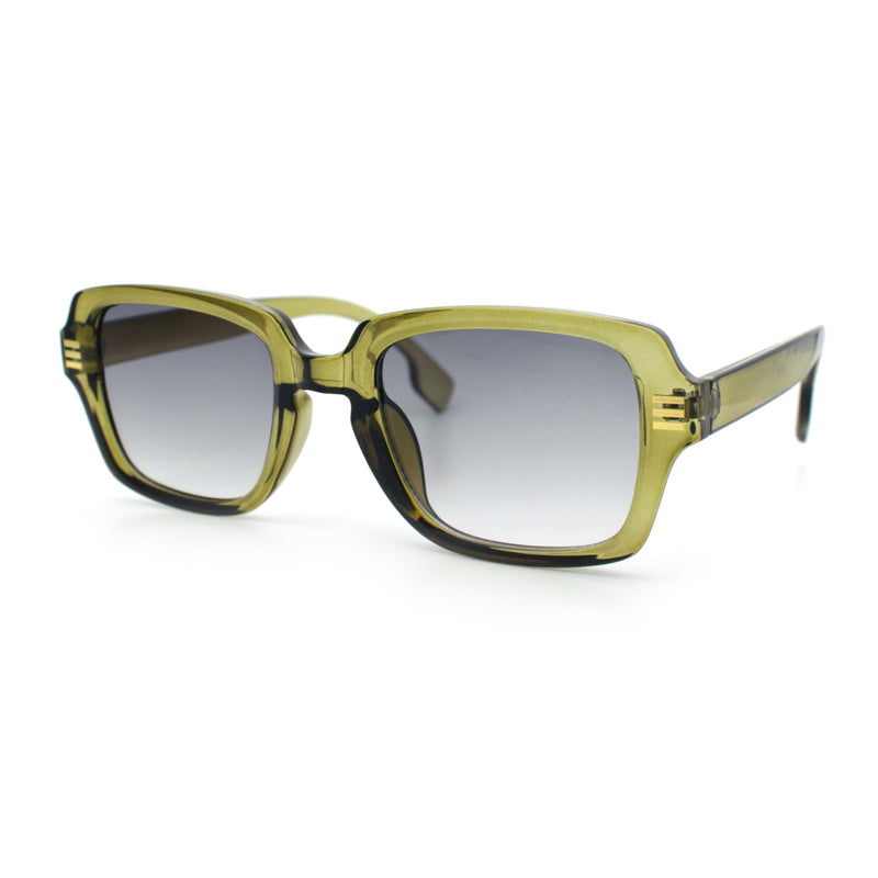 Retro Luxury Keyhole Hipster Horn Rim Plastic Rectangle Sunglasses