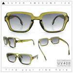 Retro Luxury Keyhole Hipster Horn Rim Plastic Rectangle Sunglasses