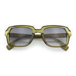 Retro Luxury Keyhole Hipster Horn Rim Plastic Rectangle Sunglasses
