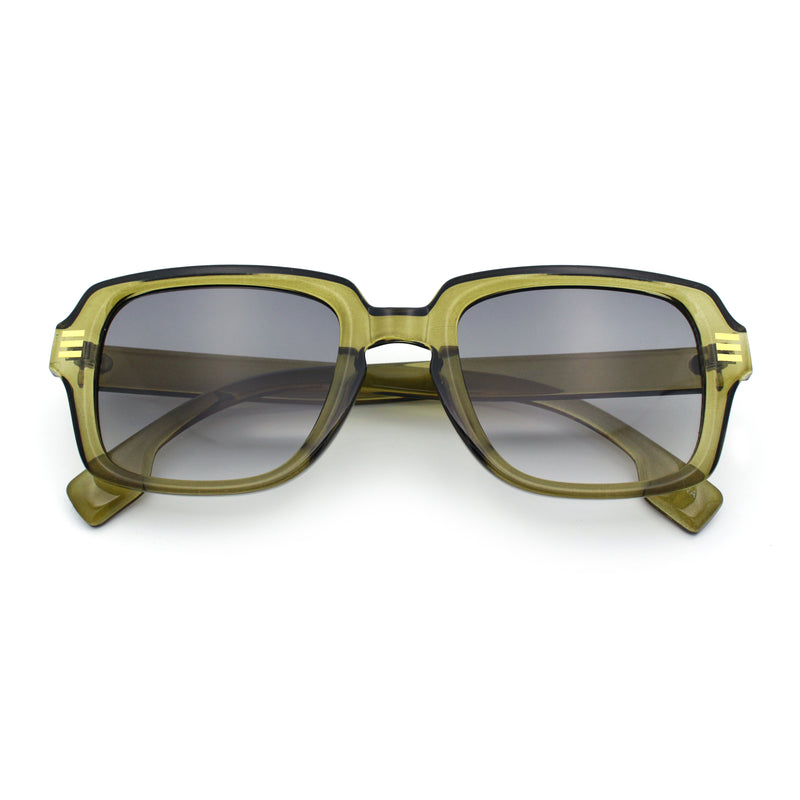 Retro Luxury Keyhole Hipster Horn Rim Plastic Rectangle Sunglasses