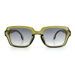 Retro Luxury Keyhole Hipster Horn Rim Plastic Rectangle Sunglasses