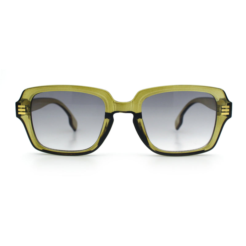 Retro Luxury Keyhole Hipster Horn Rim Plastic Rectangle Sunglasses