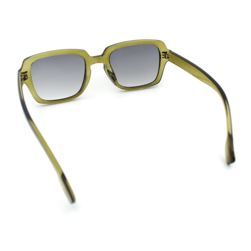 Retro Luxury Keyhole Hipster Horn Rim Plastic Rectangle Sunglasses