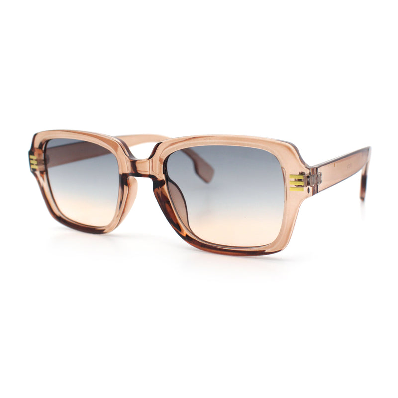 Retro Luxury Keyhole Hipster Horn Rim Plastic Rectangle Sunglasses