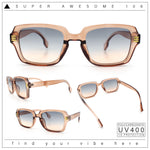 Retro Luxury Keyhole Hipster Horn Rim Plastic Rectangle Sunglasses