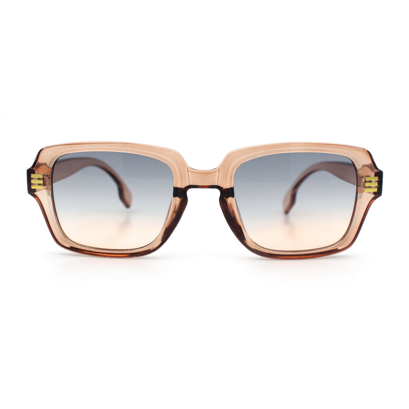 Retro Luxury Keyhole Hipster Horn Rim Plastic Rectangle Sunglasses