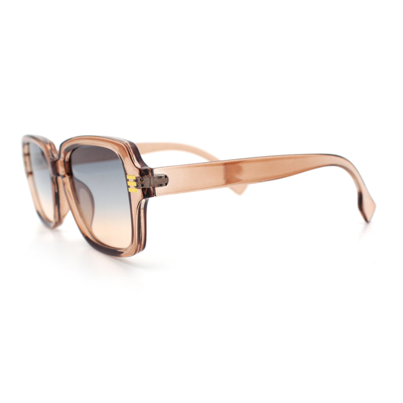 Retro Luxury Keyhole Hipster Horn Rim Plastic Rectangle Sunglasses