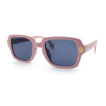 Retro Luxury Keyhole Hipster Horn Rim Plastic Rectangle Sunglasses