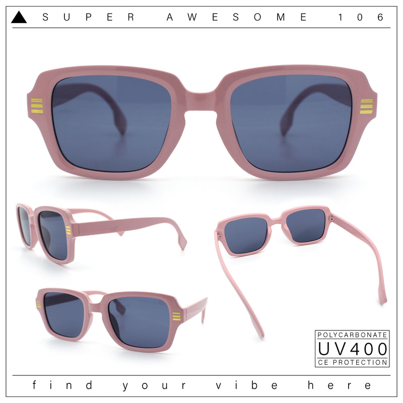 Retro Luxury Keyhole Hipster Horn Rim Plastic Rectangle Sunglasses