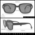 Retro Luxury Keyhole Hipster Horn Rim Plastic Rectangle Sunglasses