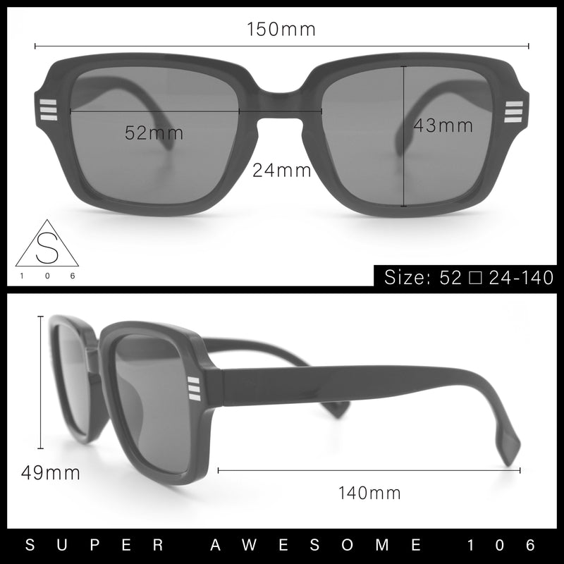 Retro Luxury Keyhole Hipster Horn Rim Plastic Rectangle Sunglasses
