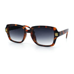 Retro Luxury Keyhole Hipster Horn Rim Plastic Rectangle Sunglasses