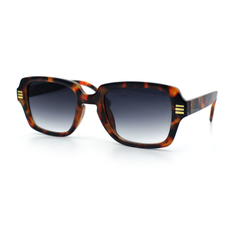 Retro Luxury Keyhole Hipster Horn Rim Plastic Rectangle Sunglasses