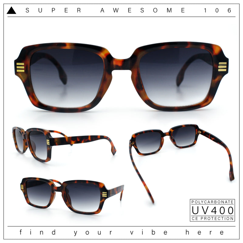 Retro Luxury Keyhole Hipster Horn Rim Plastic Rectangle Sunglasses