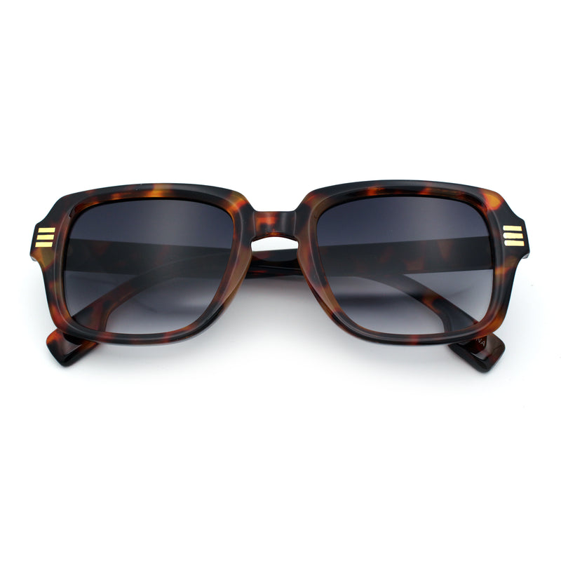 Retro Luxury Keyhole Hipster Horn Rim Plastic Rectangle Sunglasses