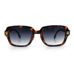 Retro Luxury Keyhole Hipster Horn Rim Plastic Rectangle Sunglasses