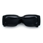 Womens Luxury Narrow Rectangle Designer Plastic Thick Arm Sunglasses